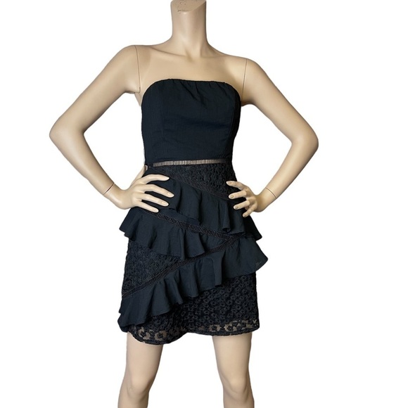 Saints + Secrets Black Strapless Dress M - Picture 1 of 12